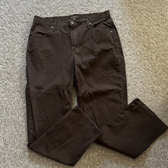 Riders by Lee Straight Leg Dark Brown Pants - Picture 1 of 5